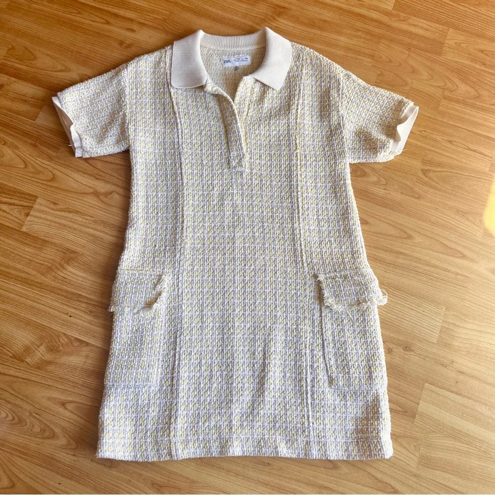 ZARA Girl Elegant Cream Polo Dress